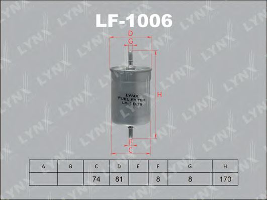 LYNXauto LF1006 Топливный фильтр LYNXAUTO 