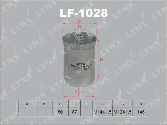 LYNXauto LF1028 Топливный фильтр для AUDI 100 (4A, C4)