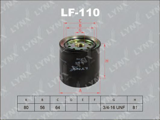 LYNXauto LF110 Топливный фильтр LYNXAUTO 