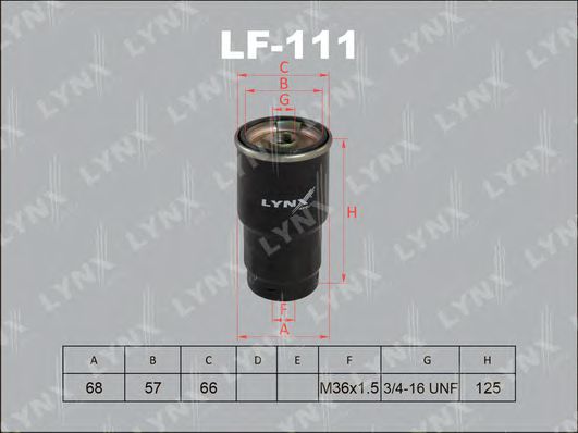 LYNXauto LF111 Топливный фильтр LYNXAUTO 