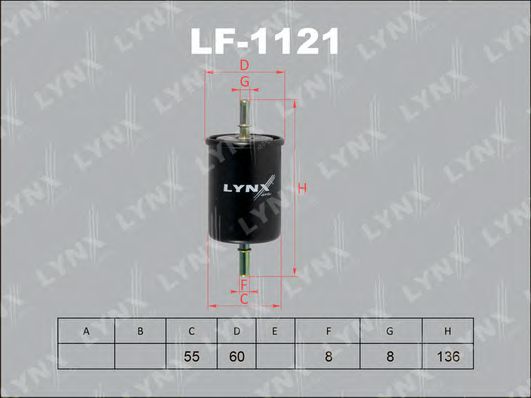 LYNXauto LF1121 Топливный фильтр LYNXAUTO 