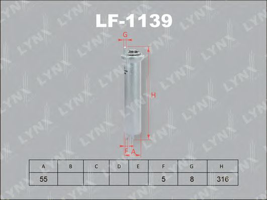 LYNXauto LF1139 Топливный фильтр LYNXAUTO 