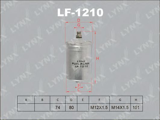 LYNXauto LF1210 Топливный фильтр LYNXAUTO 