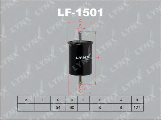LYNXauto LF1501 Топливный фильтр LYNXAUTO 