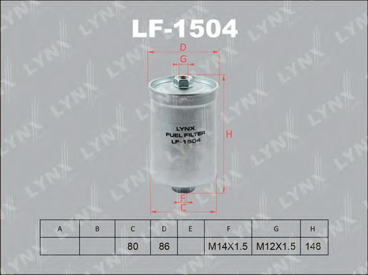 LYNXauto LF1504 Топливный фильтр LYNXAUTO для VOLVO 940