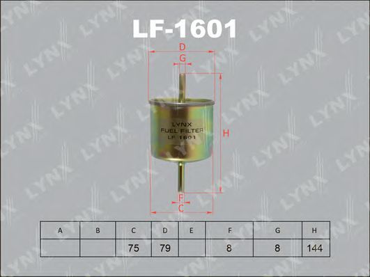 LYNXauto LF1601 Топливный фильтр LYNXAUTO 