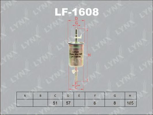 LYNXauto LF1608 Топливный фильтр для VOLVO V50