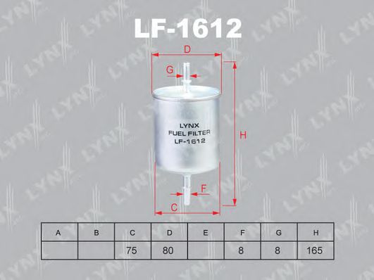 LYNXauto LF1612 Топливный фильтр LYNXAUTO 