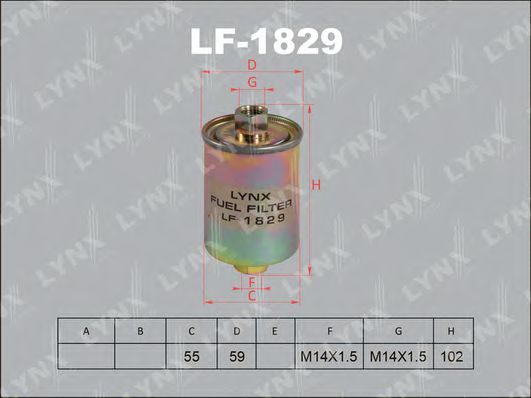 LYNXauto LF1829 Топливный фильтр LYNXAUTO 