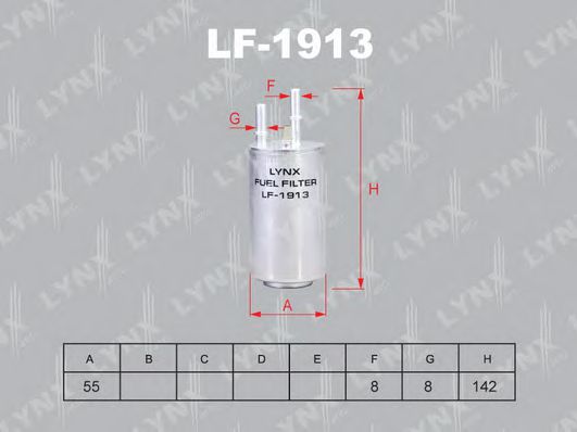 LYNXauto LF1913 Топливный фильтр LYNXAUTO 