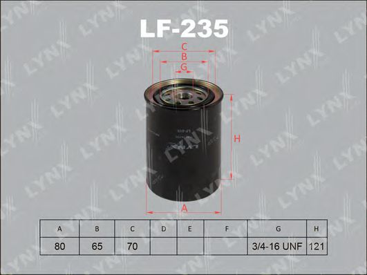 LYNXauto LF235 Топливный фильтр LYNXAUTO 