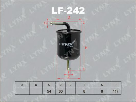 LYNXauto LF242 Топливный фильтр LYNXAUTO 