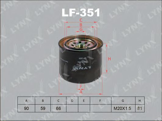 LYNXauto LF351 Топливный фильтр LYNXAUTO 