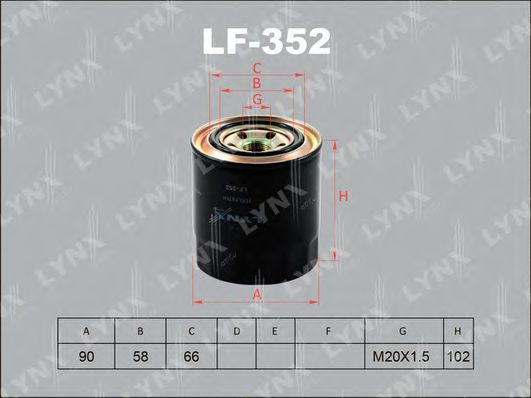 LYNXauto LF352 Топливный фильтр LYNXAUTO 