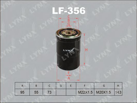 LYNXauto LF356 Топливный фильтр LYNXAUTO 