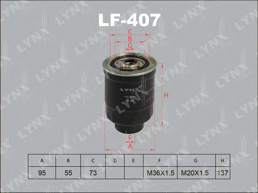 LYNXauto LF407 Топливный фильтр LYNXAUTO 