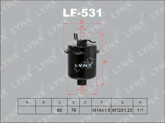 LYNXauto LF531 Топливный фильтр LYNXAUTO 