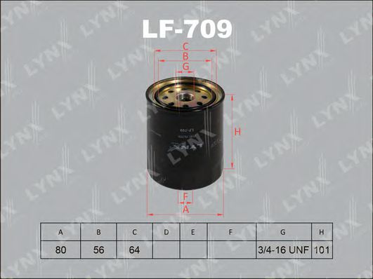 LYNXauto LF709 Топливный фильтр LYNXAUTO 