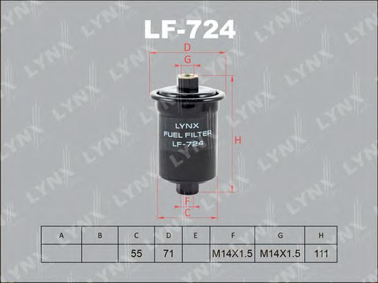 LYNXauto LF724 Топливный фильтр LYNXAUTO для KIA