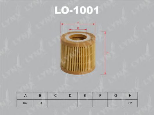 LYNXauto LO1001 Масляный фильтр LYNXAUTO для SEAT