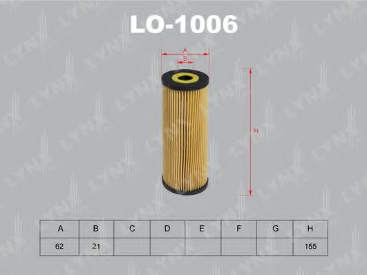 LYNXauto LO1006 Масляный фильтр LYNXAUTO для AUDI