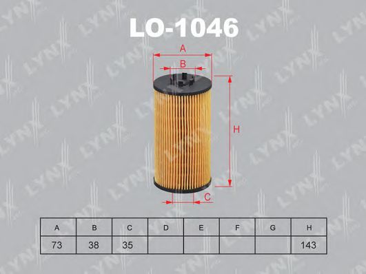 LYNXauto LO1046 Масляный фильтр LYNXAUTO для AUDI