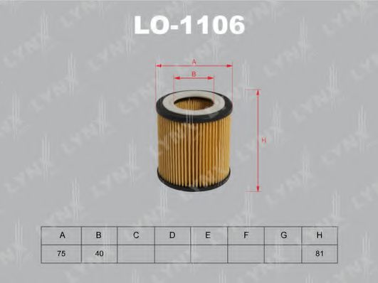 LYNXauto LO1106 Масляный фильтр LYNXAUTO 