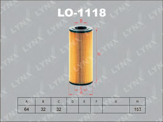 LYNXauto LO1118 Масляный фильтр LYNXAUTO для BMW