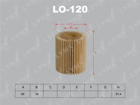 LYNXauto LO120 Масляный фильтр для LEXUS GX