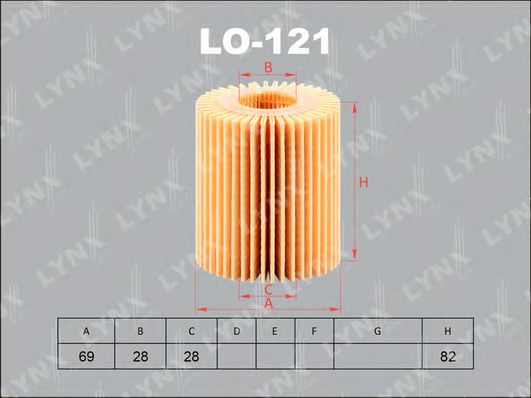 LYNXauto LO121 Масляный фильтр LYNXAUTO для LEXUS