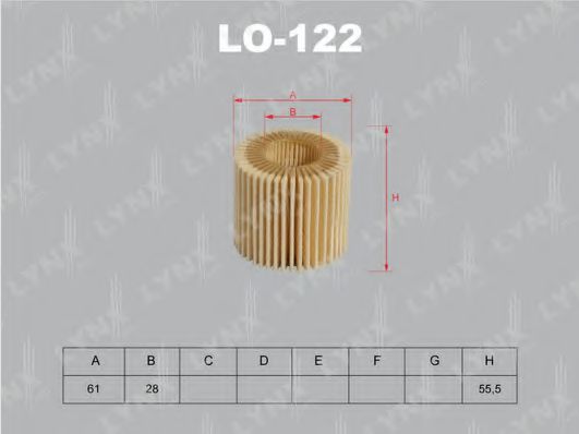 LYNXauto LO122 Масляный фильтр для TOYOTA IQ