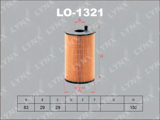 LYNXauto LO1321 Масляный фильтр LYNXAUTO для LAND ROVER
