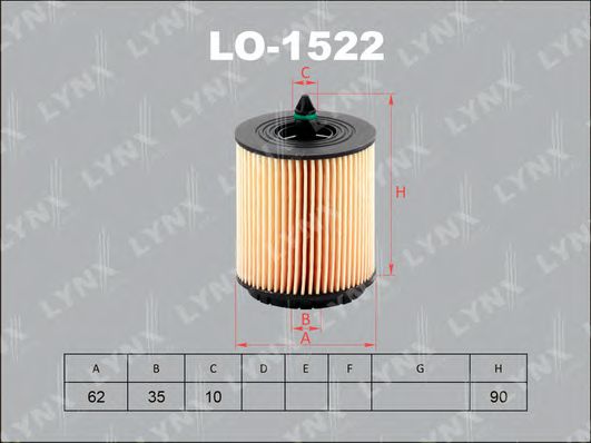 LYNXauto LO1522 Масляный фильтр для OPEL GT