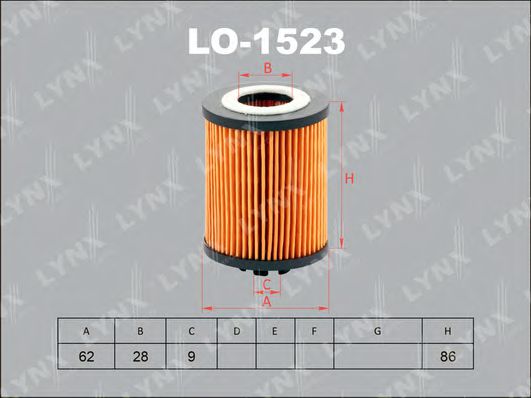 LYNXauto LO1523 Масляный фильтр LYNXAUTO для OPEL MERIVA