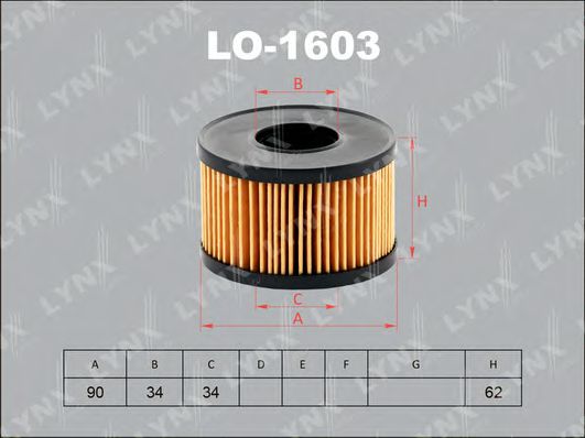 LYNXauto LO1603 Масляный фильтр LYNXAUTO для FORD