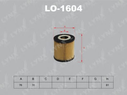 LYNXauto LO1604 Масляный фильтр LYNXAUTO 