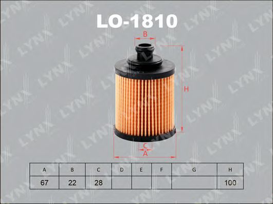 LYNXauto LO1810 Масляный фильтр для FIAT ALBEA