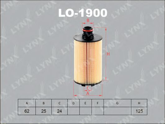 LYNXauto LO1900 Масляный фильтр LYNXAUTO 