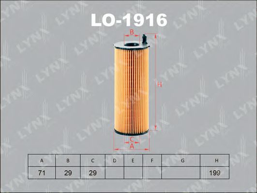 LYNXauto LO1916 Масляный фильтр для PORSCHE