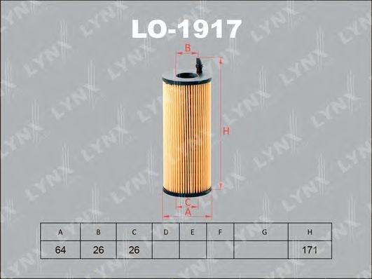 LYNXauto LO1917 Масляный фильтр LYNXAUTO для BMW