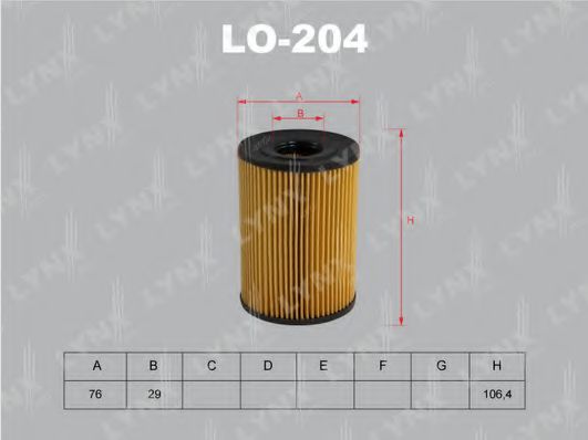 LYNXauto LO204 Масляный фильтр LYNXAUTO для RENAULT