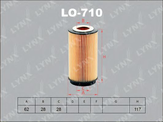 LYNXauto LO710 Масляный фильтр для HYUNDAI