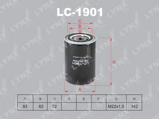 LYNXauto LC1901 Масляный фильтр для MITSUBISHI CANTER