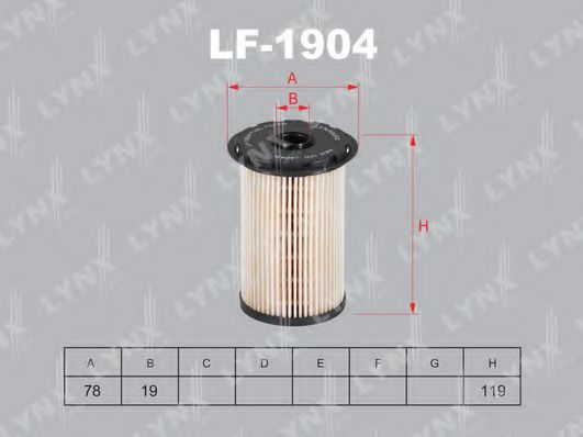 LYNXauto LF1904 Топливный фильтр LYNXAUTO 