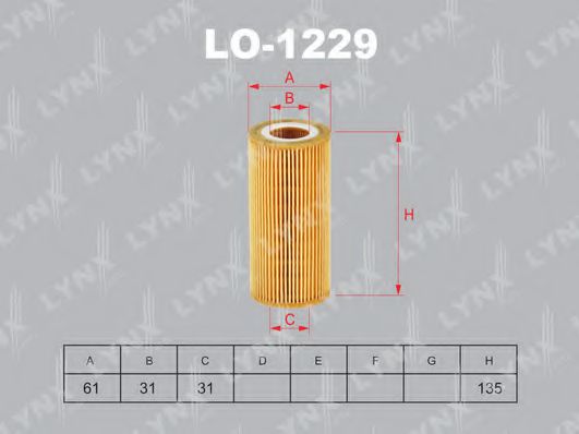 LYNXauto LO1229 Масляный фильтр для MERCEDES-BENZ ACCELO