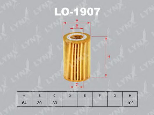 LYNXauto LO1907 Масляный фильтр LYNXAUTO для JEEP