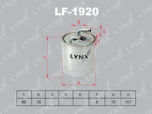 LYNXauto LF1920 Топливный фильтр LYNXAUTO 