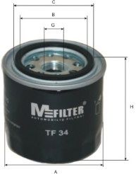 MFILTER TF34 Масляный фильтр MFILTER для KIA
