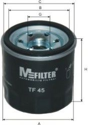 MFILTER TF45 Масляный фильтр MFILTER для HYUNDAI