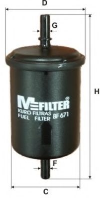 MFILTER BF671 Топливный фильтр MFILTER для LANCIA
